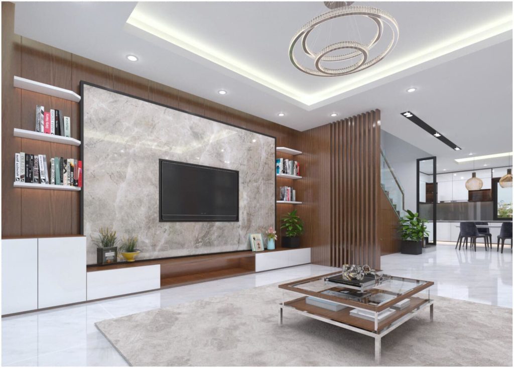 Ứng dụng tấm ốp PVC vân đá trong trang trí nội thất hiện đại